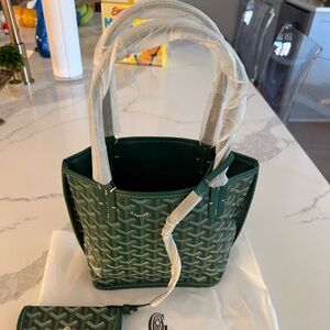 Canal street inspired  Green Small Tote with Matching Pouch